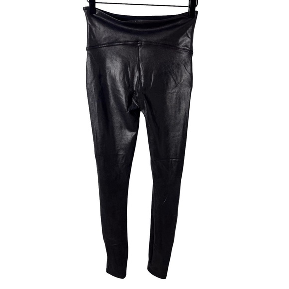 Spanx Faux Leather Leggings Black Size Small Contoured Waistband Shapewear 2437 - Picture 5 of 6